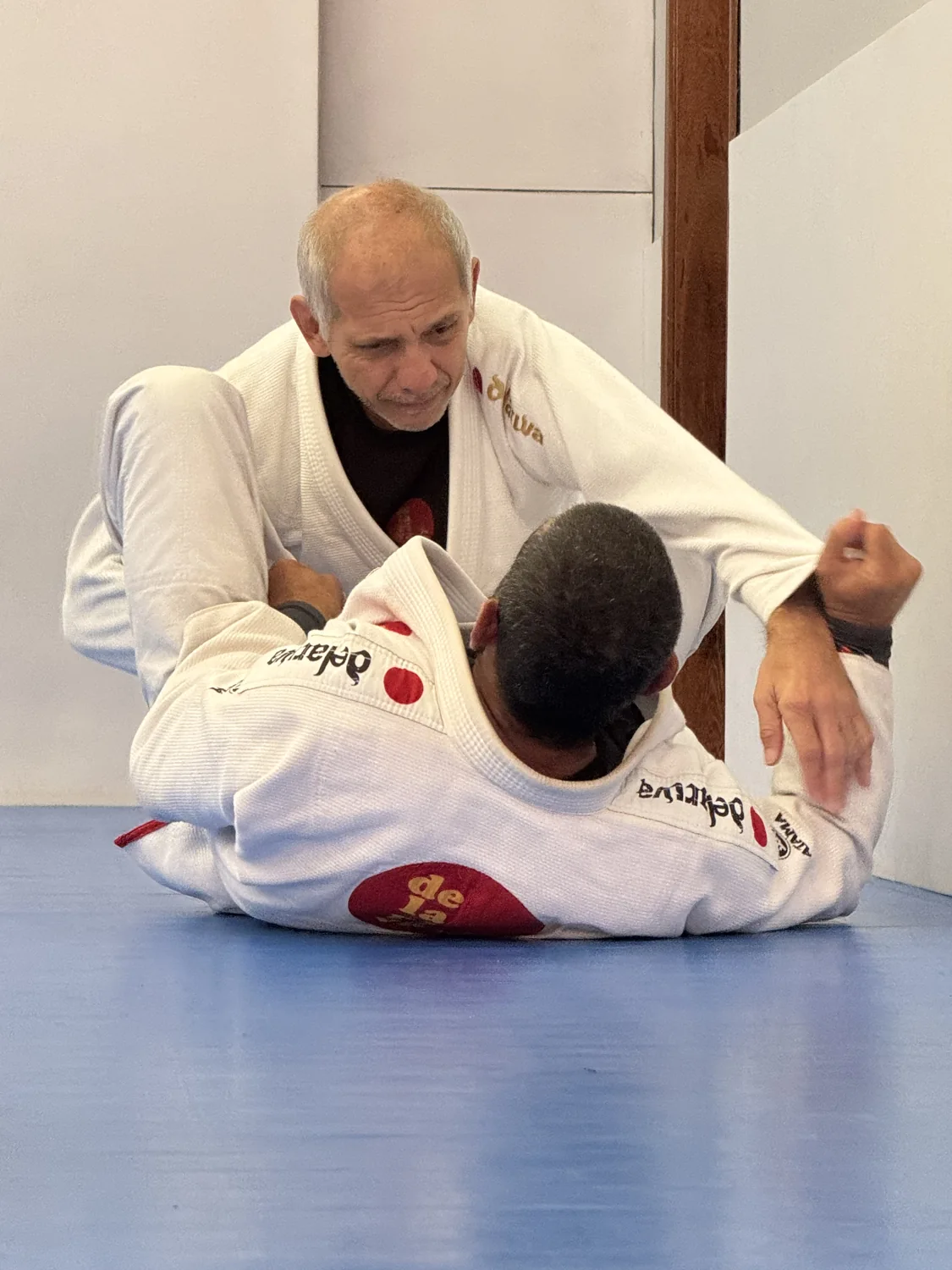 Techniktraining zu zweit auf der Matte in Rio.
